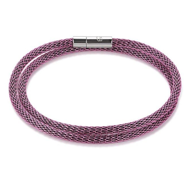 Hovedbilde 2-radet rosa mesh-armbånd