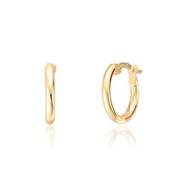 Klassiske gult gull øreringer str XS