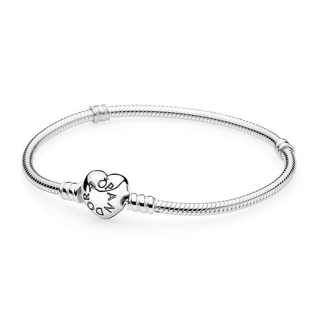 Hovedbilde Pandora Moments Heart Clasp Snake Chain Bracelet