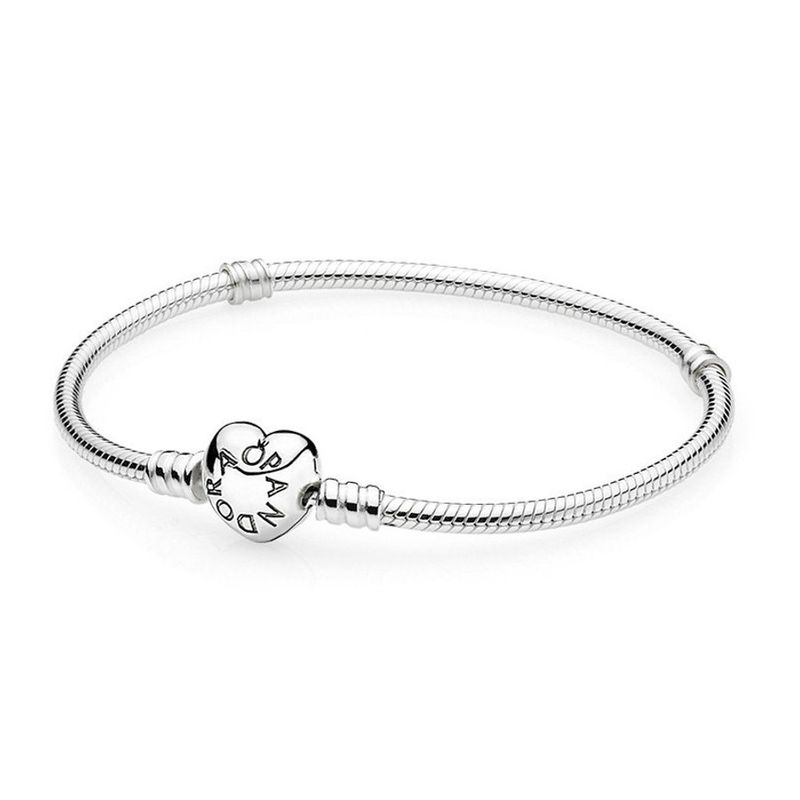 Pandora Moments Heart Clasp Snake Chain Bracelet