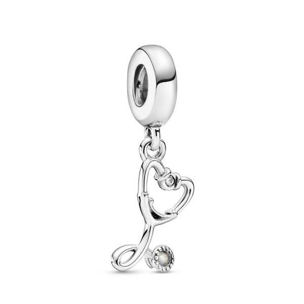 Stethoscope heart charm