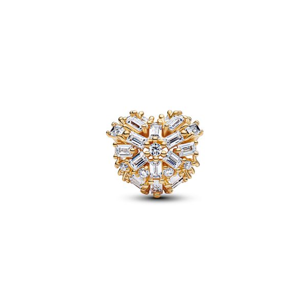Sparkling Heart Charm - Gold plated