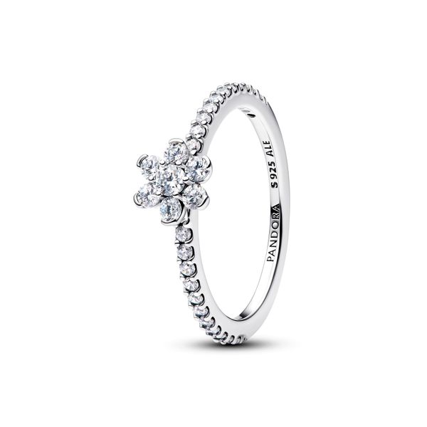 Sparkling Flower Ring - Silver 