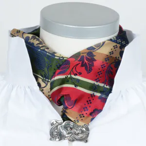 Hovedbilde Gabriella silkeskjerf - R&oslash;d, bl&aring; & gr&oslash;nn 