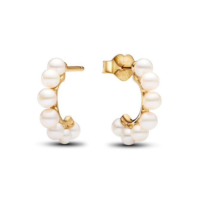 Hovedbilde 14k Gold-plated hoop earrings with treated ...
