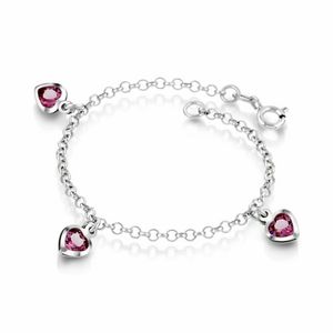 Hovedbilde Armbånd med rosa cz hjerter
