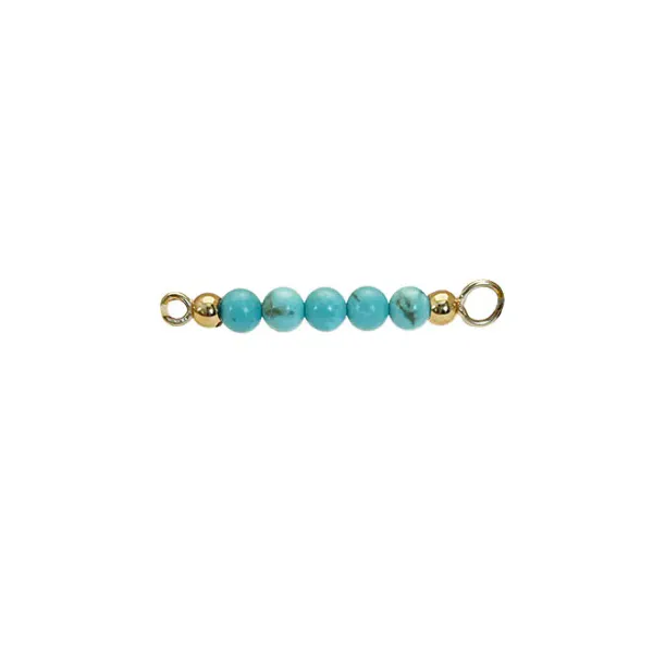 Turquoise top for Multi bangle/ Chain - Goldplated