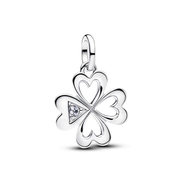 Heart Four-Leaf Clover Medallion Charm