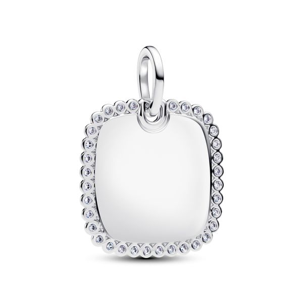 Square tag pendant - silver 