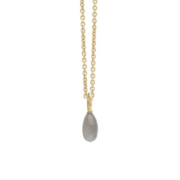 Stonedrops pendant grey moonstone - Goldplated