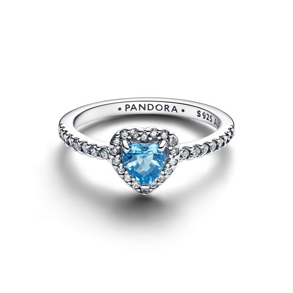 Elevated Light Blue Heart Ring 