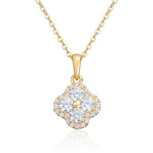 Hovedbilde Anheng Firkl&oslash;ver i s&oslash;lv forgylt med cirkoner