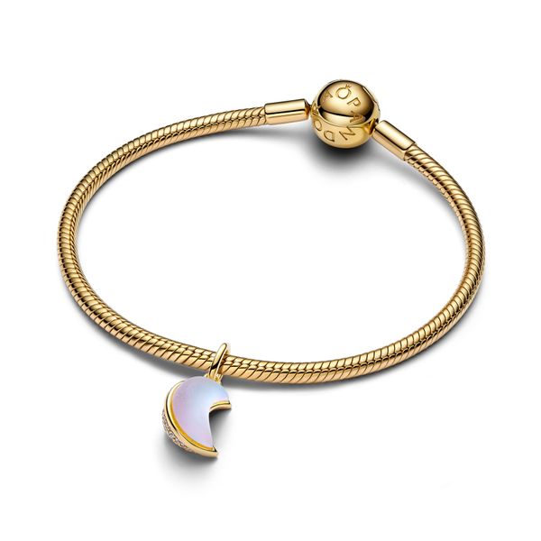 Sparkling Crescent Moon Dangle Charm 