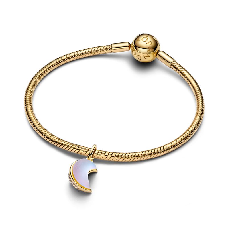 Sparkling Crescent Moon Dangle Charm 