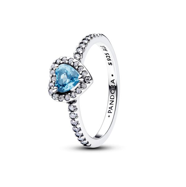Elevated Light Blue Heart Ring 