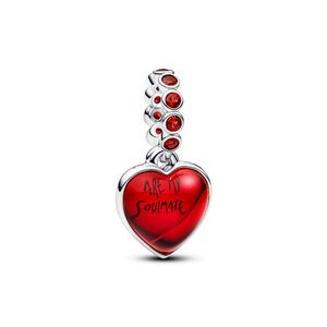 Hovedbilde Red Murano Glass Heart Double Dangle Charm