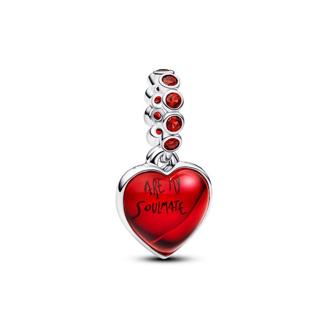 Hovedbilde Red Murano Glass Heart Double Dangle Charm
