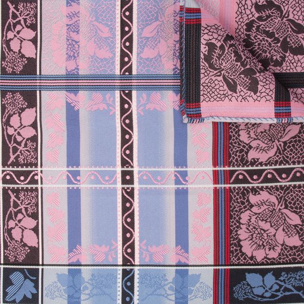 Eufemia silkeskjerf - Rosa & bl&aring; 