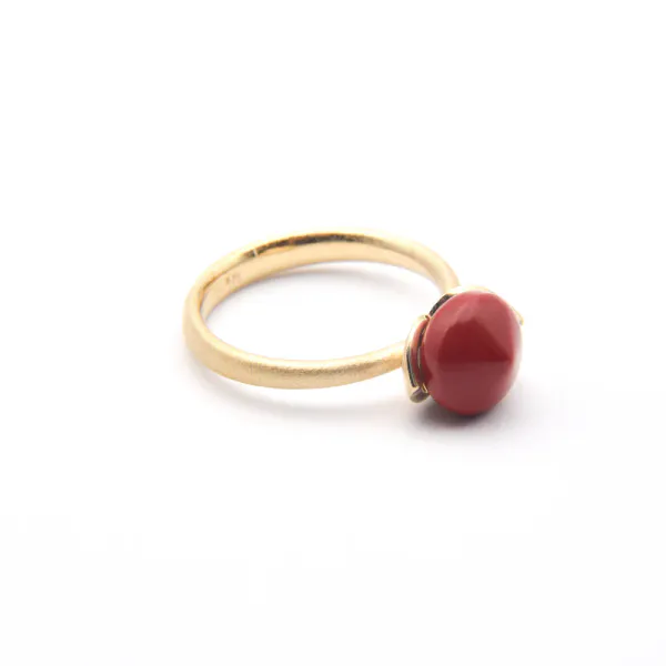 Dolce ring m&oslash;rk korall - forgylt 